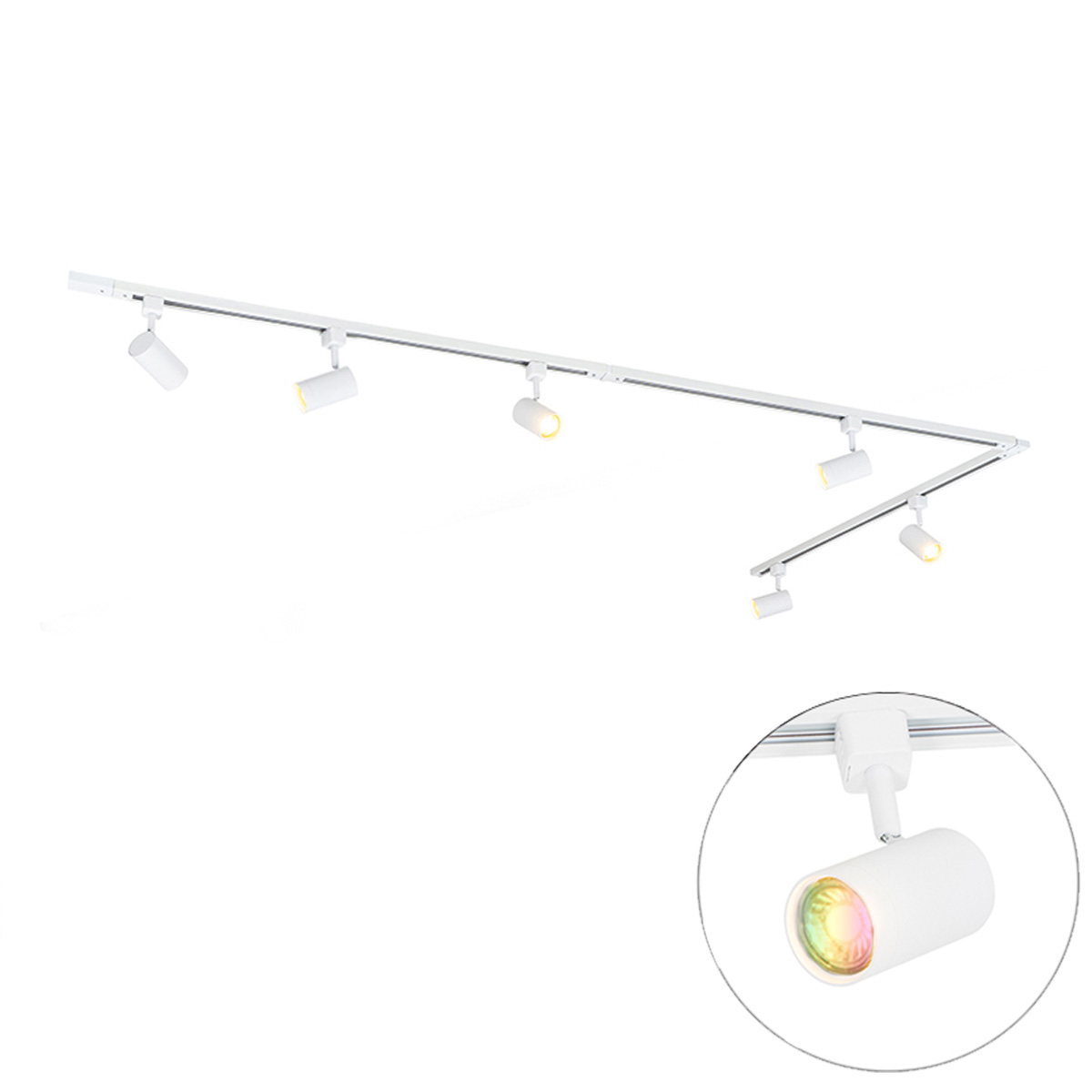 Intelligens sínrendszer 6 fehér spotlámpával, 1 fázisú, 300 cm - Iconic Jeana